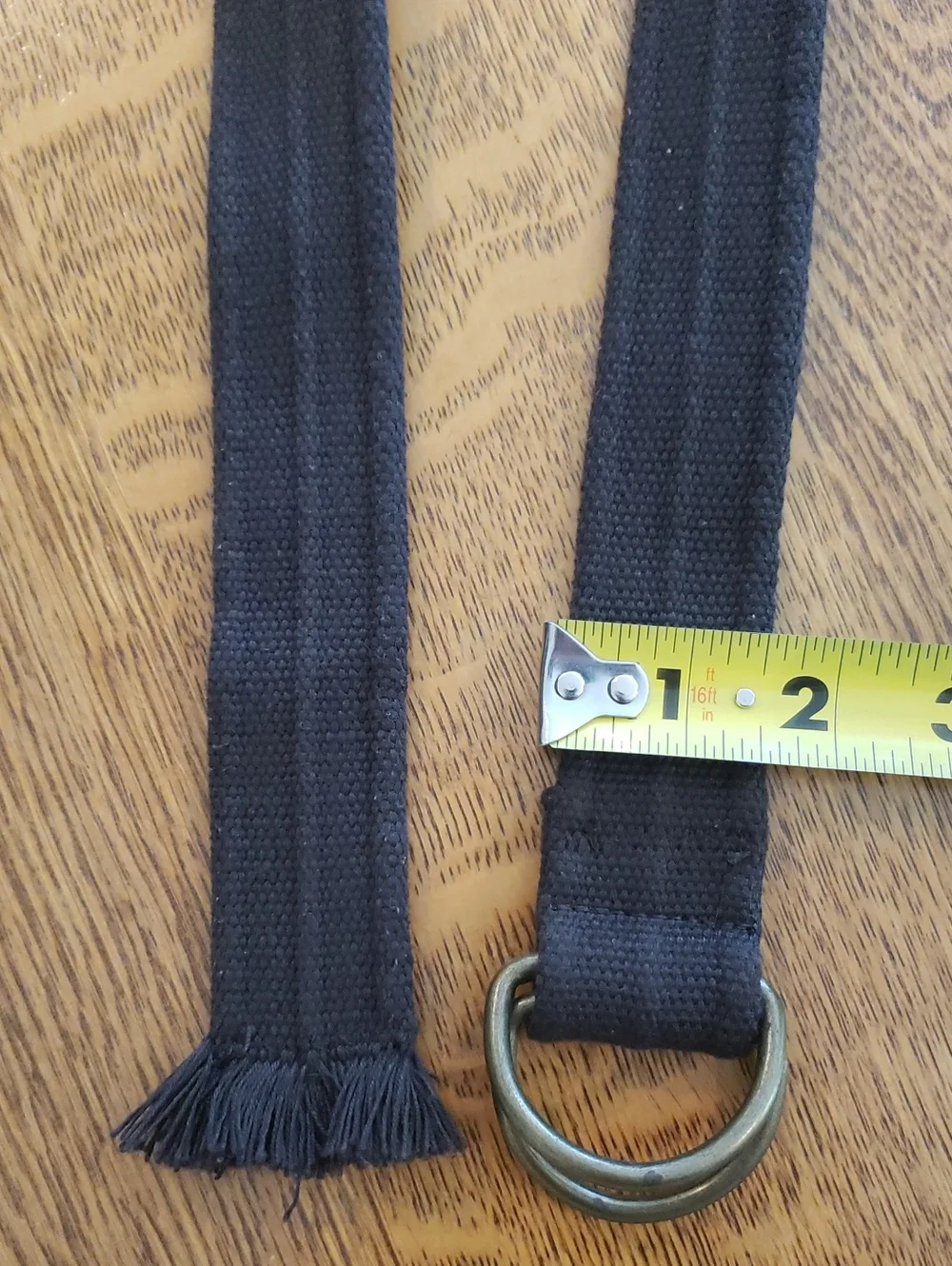 Woven Double-Ring Fabric Belt in Dark Chocolate Brown Size: 12